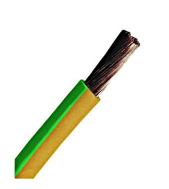H07V-K (Yf) 10mm² gelb/grün, PVC Verdrahtungsleitung